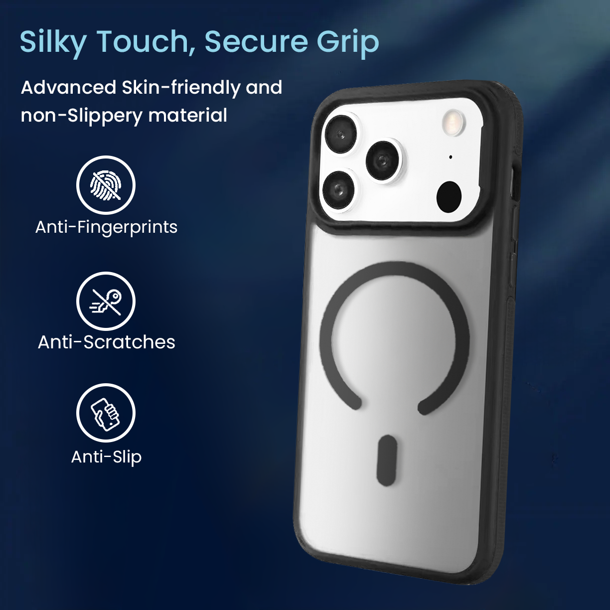 Entronix [Magnetic] Case Compatible with iPhone 17 Pro Max - Translucent Matte Back w/ Rugged Edges - Entronix