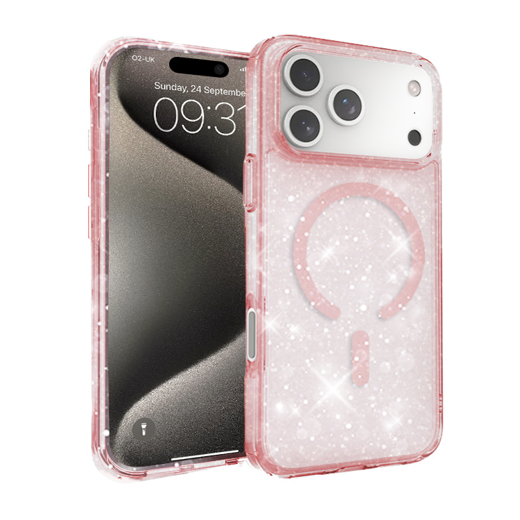 Entronix [Magnetic] Case Compatible with iPhone 17 Pro - [Hard Back] Glitter Color - Entronix