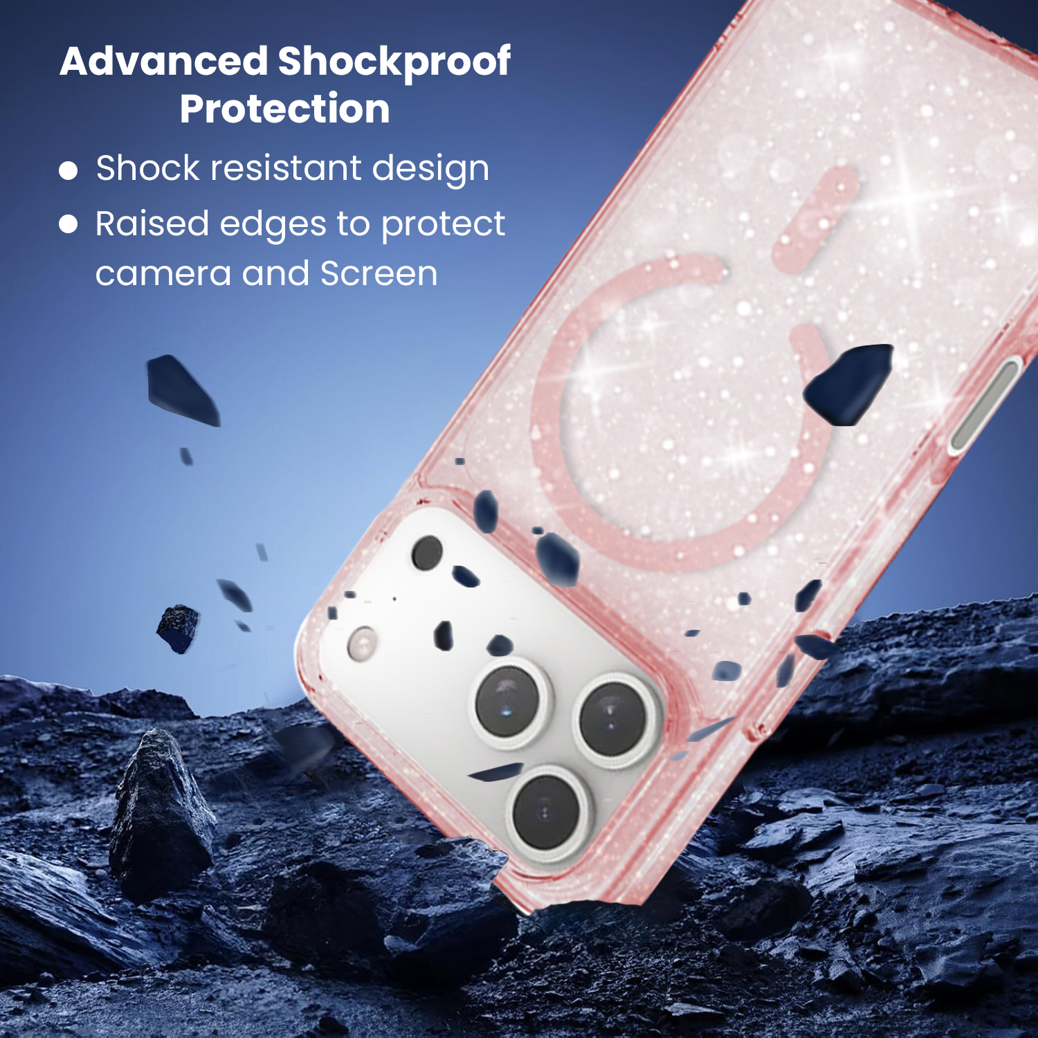 Entronix [Magnetic] Case Compatible with iPhone 17 Pro - [Hard Back] Glitter Color - Entronix