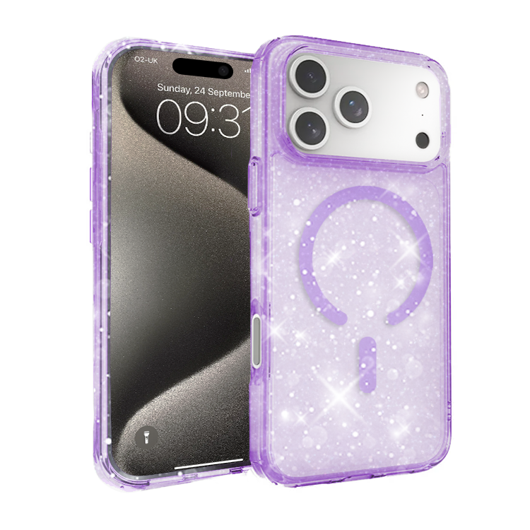 Entronix [Magnetic] Case Compatible with iPhone 17 Pro - [Hard Back] Glitter Color - Entronix