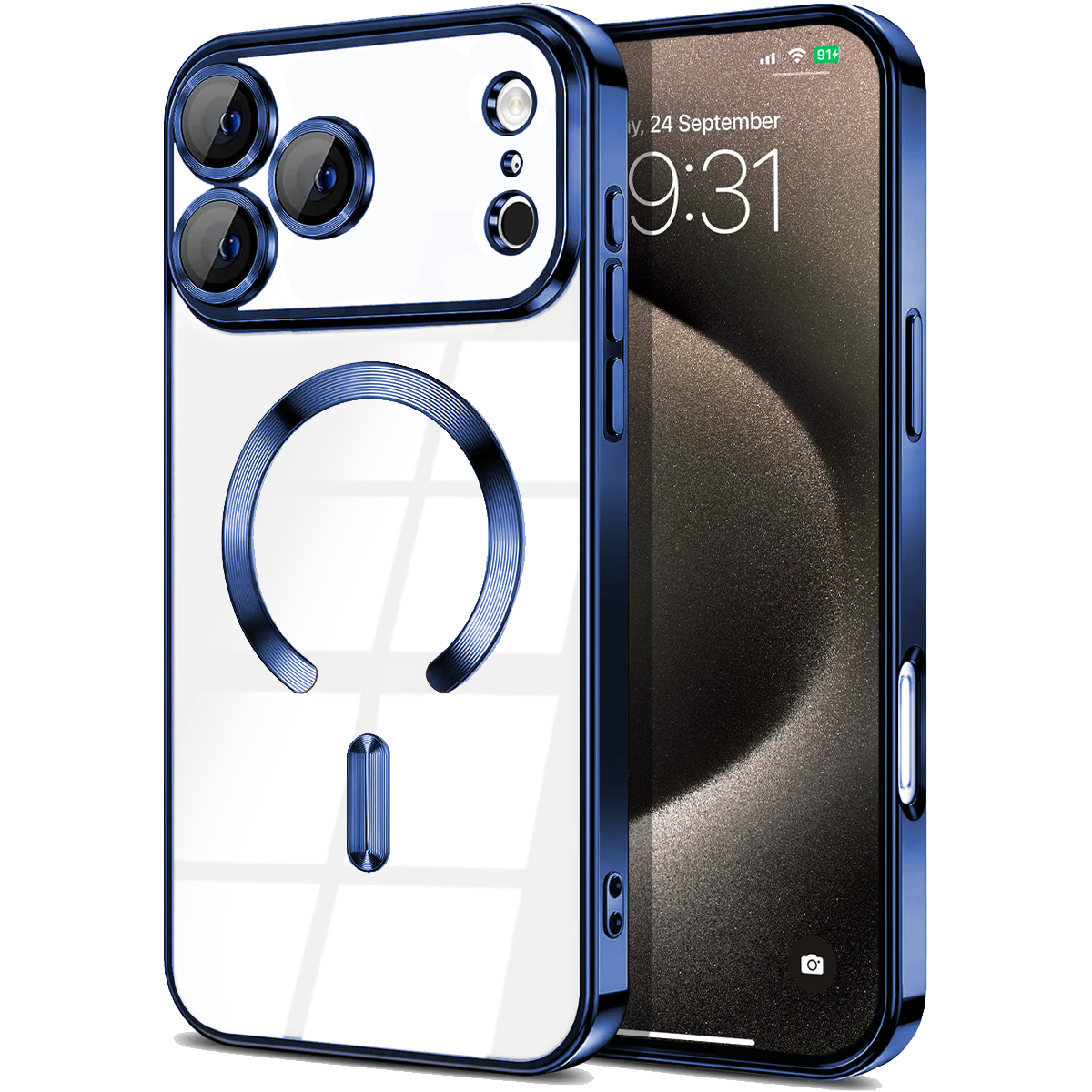 Entronix [Magnetic] Case Compatible with iPhone 17 Pro Max - [Clear Back] Luxury Glossy Cover