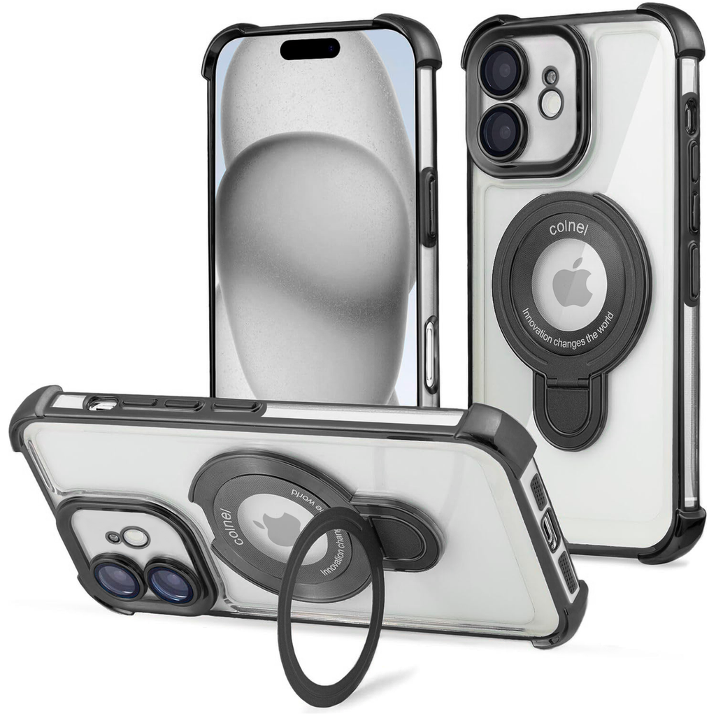 Entronix [Magnetic] Case Compatible with iPhone 11 - [Clear Back] Luxury Glossy Gripstand