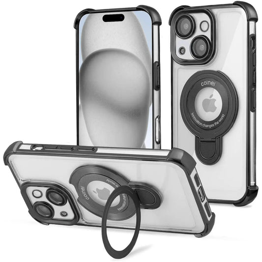 Entronix [Magnetic] Case Compatible with iPhone 14 Plus - [Clear Back] Gloss Gripstand - Entronix