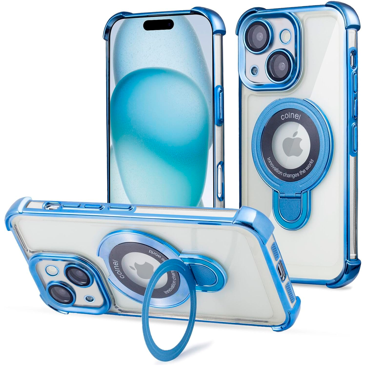 Entronix [Magnetic] Case Compatible with iPhone 14 Plus - [Clear Back] Gloss Gripstand - Entronix