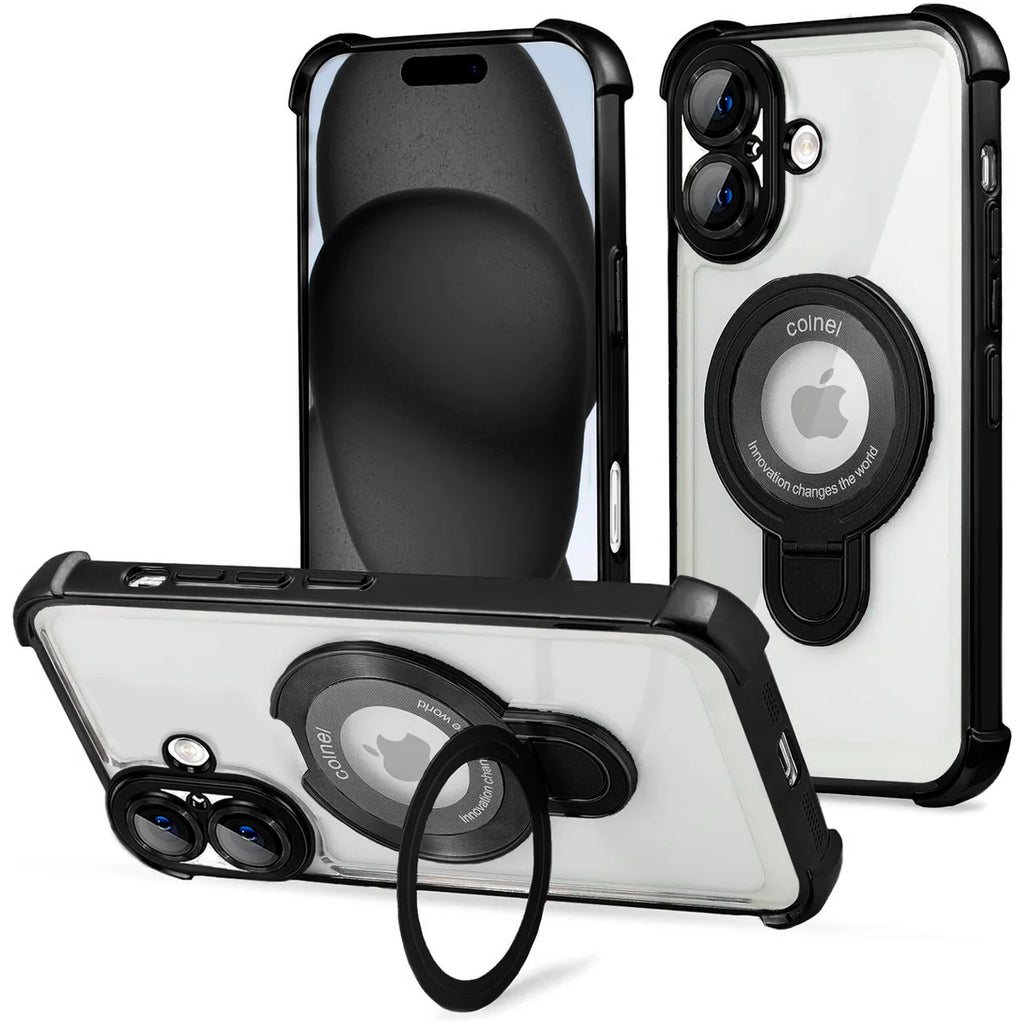 Entronix Apple iPhone 16 [Magnetic-Compatible] Case - Shiny Ring Holder, - Entronix