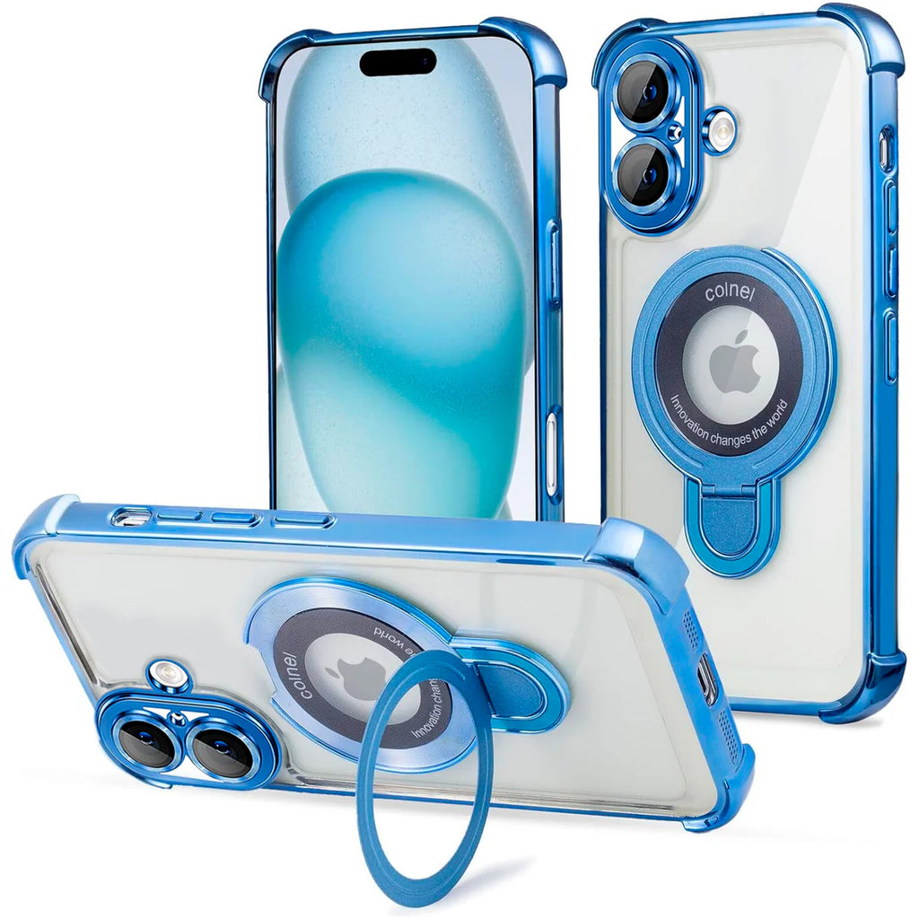 Entronix Apple iPhone 16 [Magnetic-Compatible] Case - Shiny Ring Holder, - Entronix