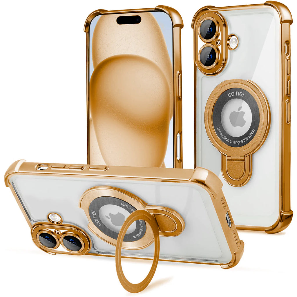 Entronix Apple iPhone 16 [Magnetic-Compatible] Case - Shiny Ring Holder, - Entronix