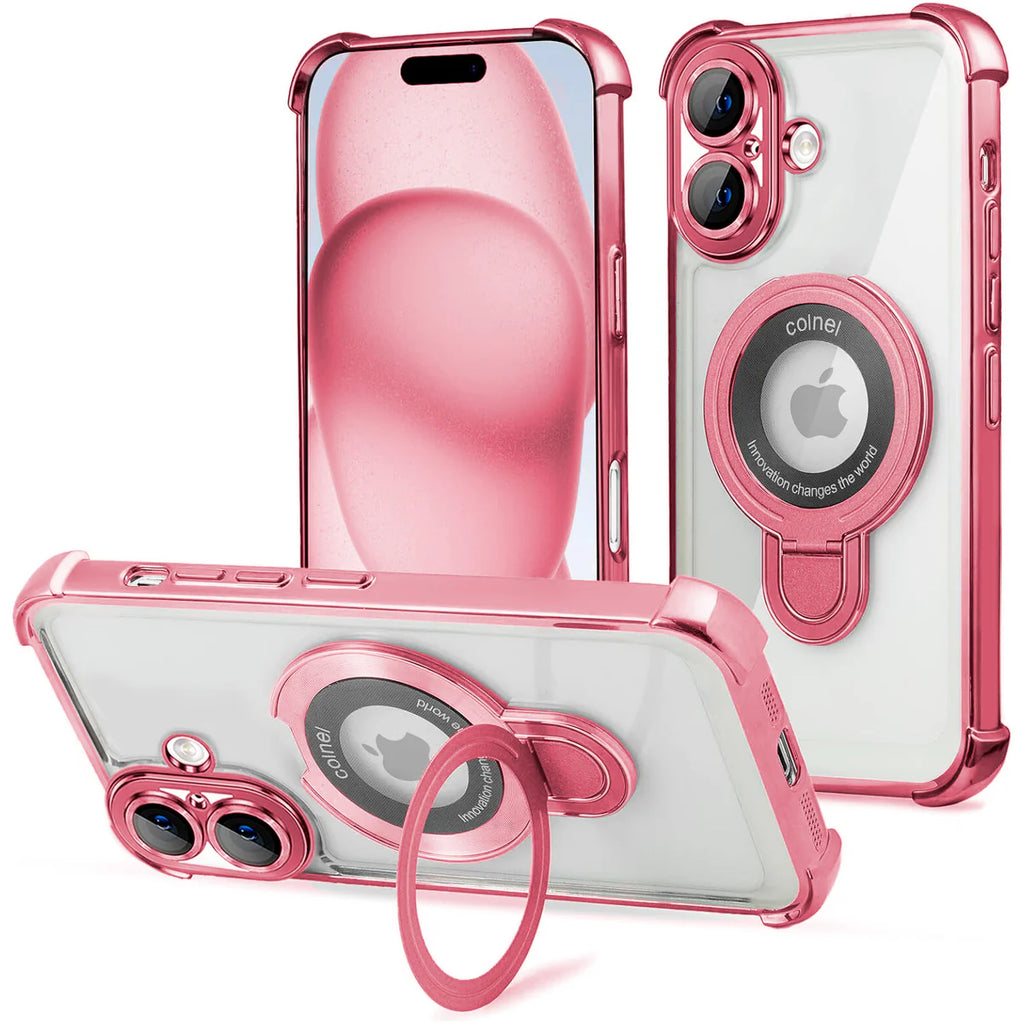 Entronix Apple iPhone 16 [Magnetic-Compatible] Case - Shiny Ring Holder, - Entronix
