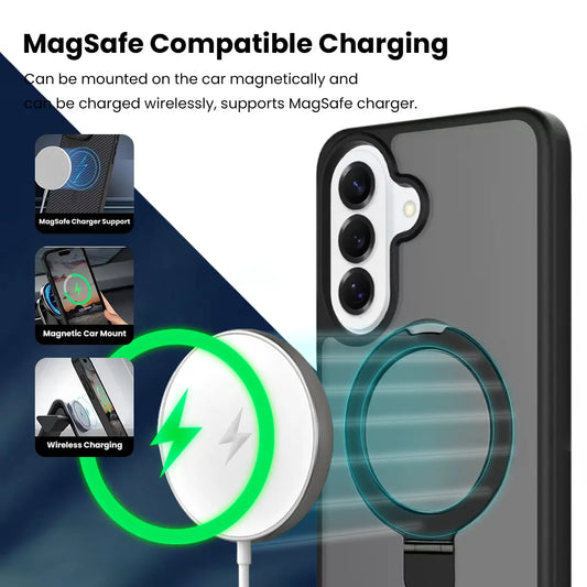 Entronix [Magnetic] Case Compatible with Galaxy A26 - Translucent Frosted Matte Gripstand - Entronix