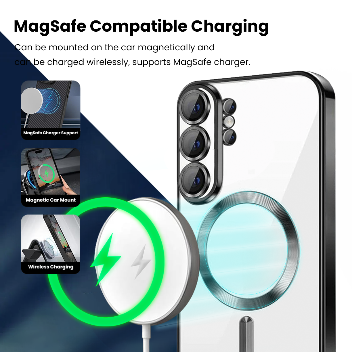 Entronix [Magnetic] Case Compatible with Galaxy S26 Ultra - [Clear Back] Luxury Glossy Cover - Entronix