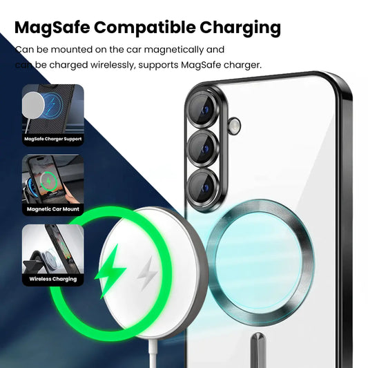 Entronix [Magnetic] Case Compatible with Galaxy S26 Plus - [Clear Back] Luxury Glossy Cover - Entronix