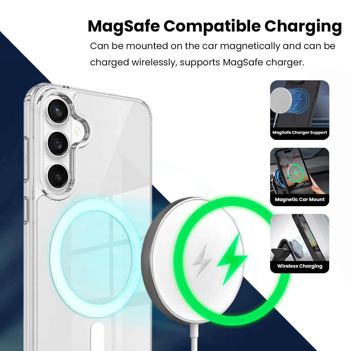 Entronix Bundle Compatible with Galaxy S26 Plus - [Magnetic] Clear Case & 2 Clear Screen Protectors - Entronix