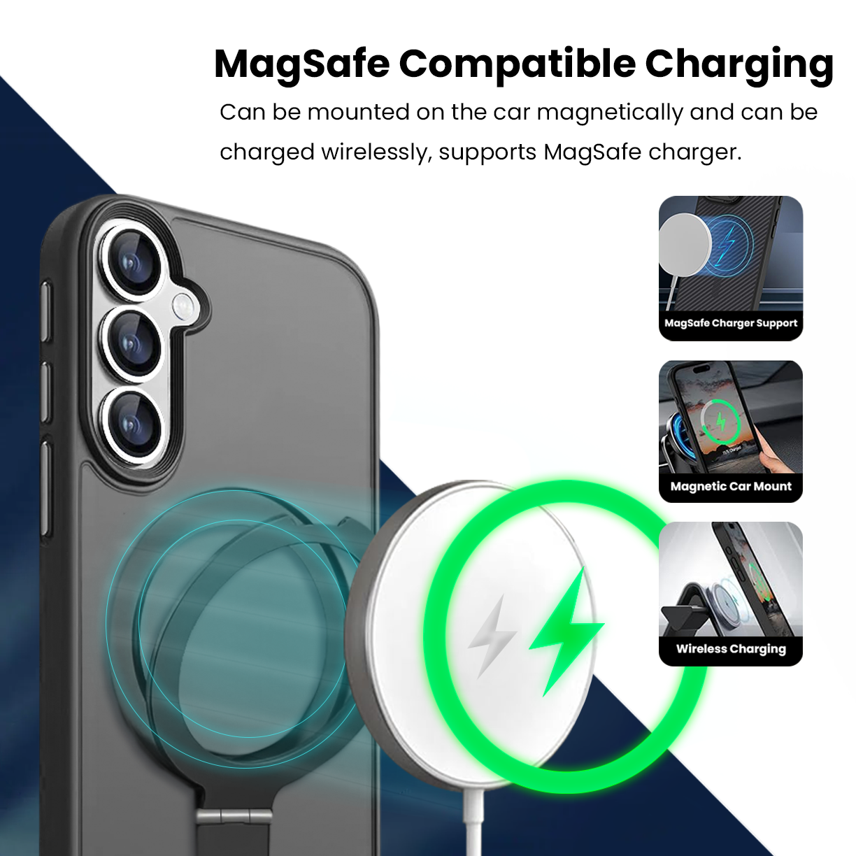 Entronix [Magnetic] Case Compatible with Galaxy S26 - Translucent Frosted Matte Gripstand - Entronix