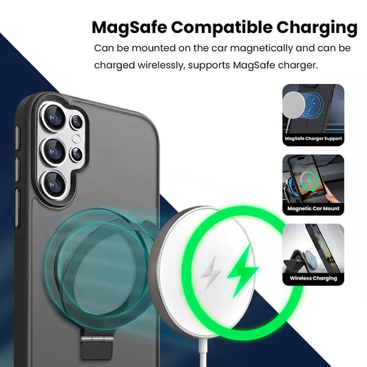Entronix [Magnetic] Case Compatible with Galaxy S26 Ultra - Translucent Frosted Matte Gripstand - Entronix