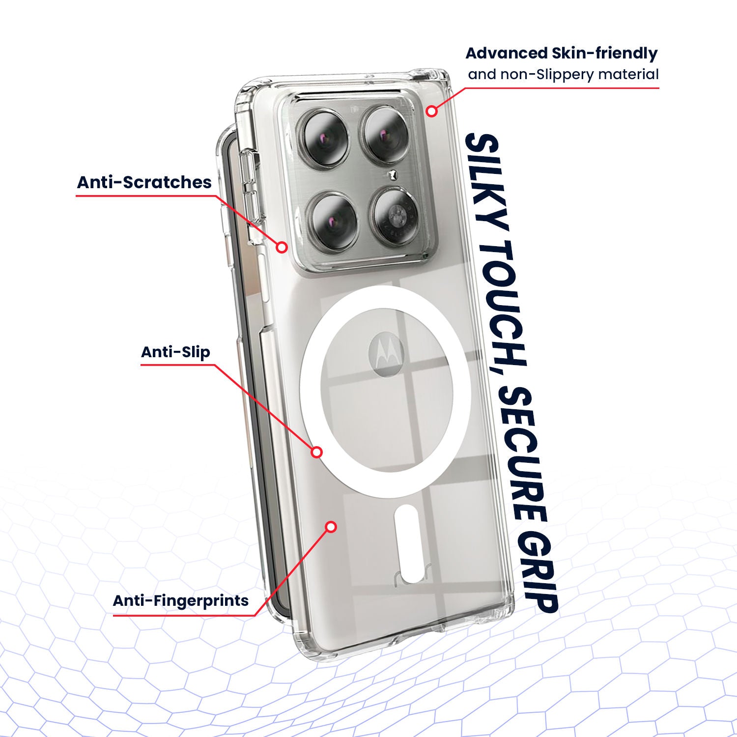 Entronix [Magnetic] Case Compatible with Moto Razr Fold 2026 - [Hard Back] Clear Cover
