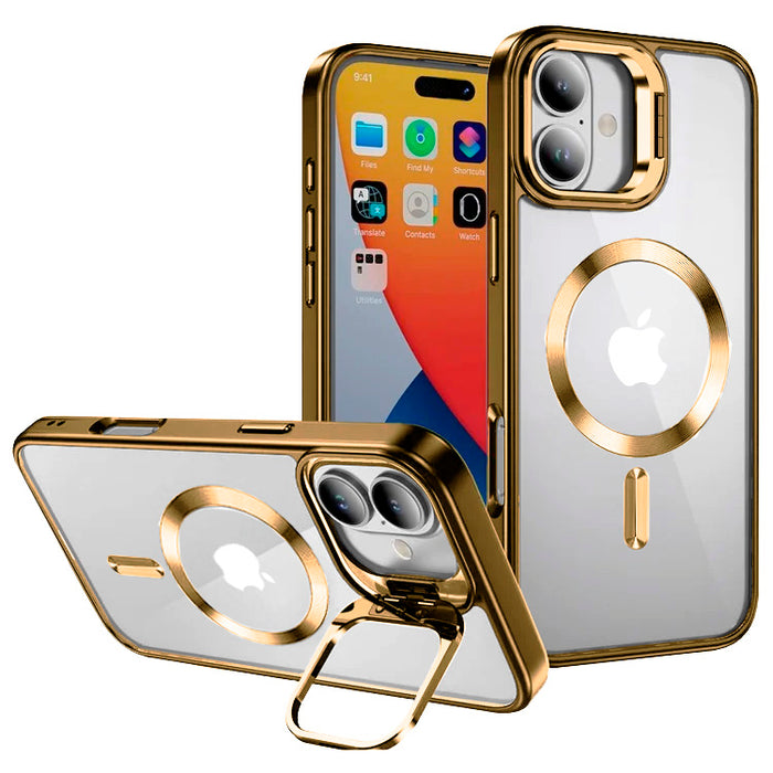 Entronix [Magnetic] Case Compatible with iPhone 16 Plus - [Clear Back] Glossy Cover w/ Cam Stand