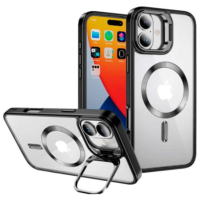 Entronix [Magnetic] Case Compatible with iPhone 16 Plus - [Clear Back] Glossy Cover w/ Cam Stand