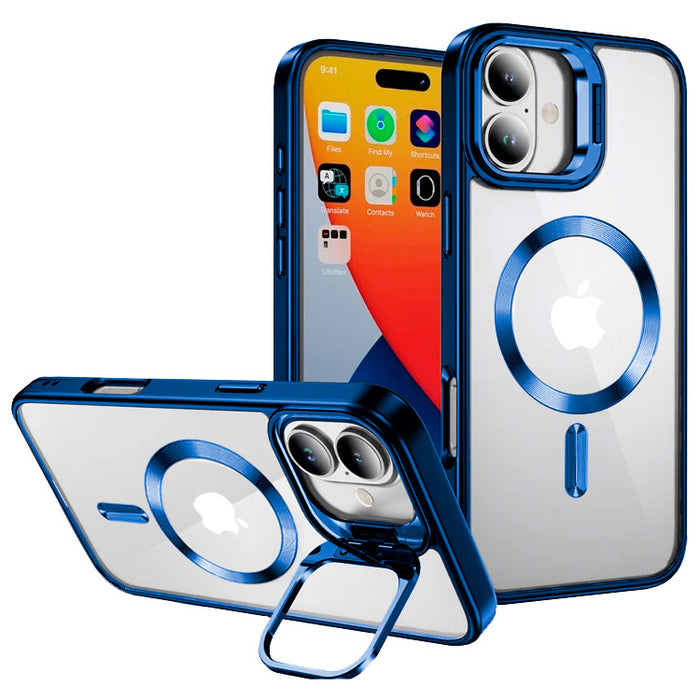 Entronix [Magnetic] Case Compatible with iPhone 16 Plus - [Clear Back] Glossy Cover w/ Cam Stand