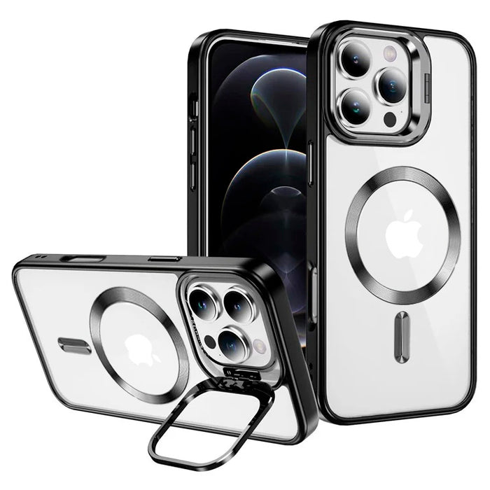 Entronix [Magnetic] Case Compatible with iPhone 16 Pro - [Clear Back] Glossy Cover w/ Cam Stand