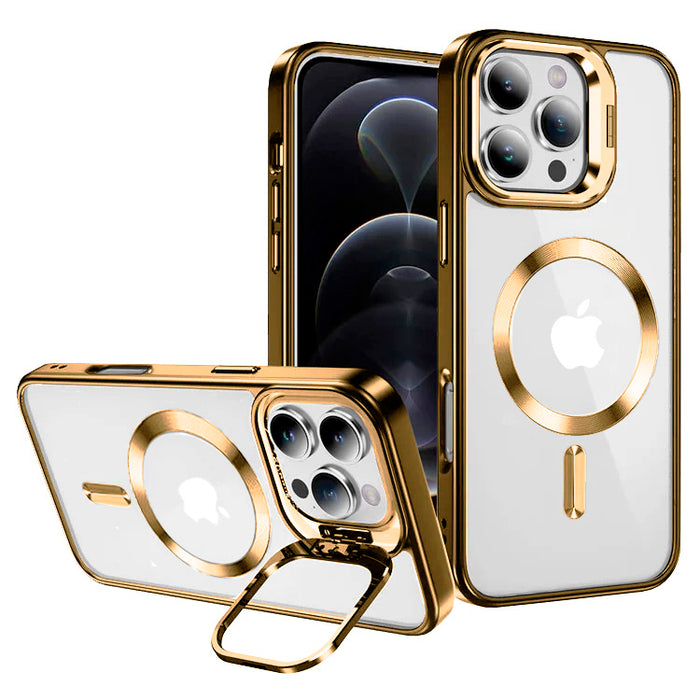 Entronix [Magnetic] Case Compatible with iPhone 16 Pro Max - [Clear Back] Glossy Cover w/ Cam Stand
