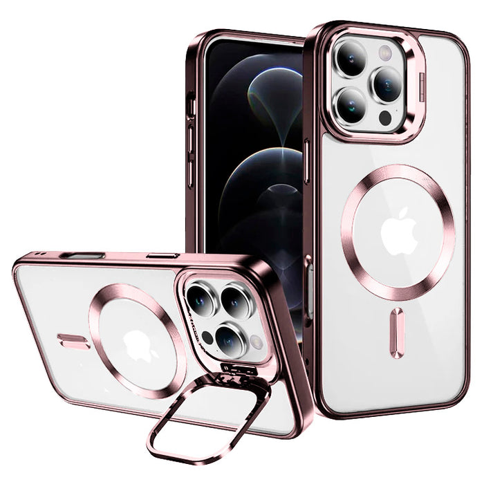 Entronix [Magnetic] Case Compatible with iPhone 16 Pro - [Clear Back] Glossy Cover w/ Cam Stand