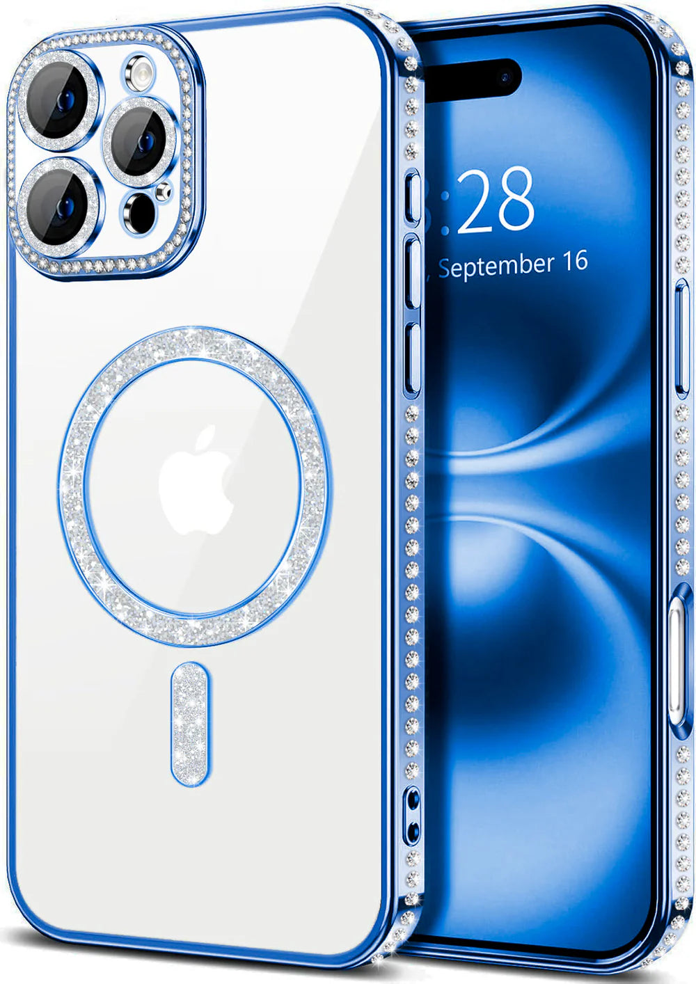 Entronix Apple iPhone 16 Pro Max [Magnetic-Compatible] Case - Rhinestone DIamonds, - Entro Retail