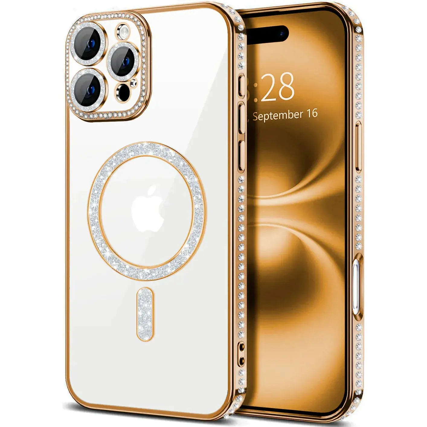 Entronix Apple iPhone 16 Pro Max [Magnetic-Compatible] Case - Rhinestone DIamonds, - Entro Retail