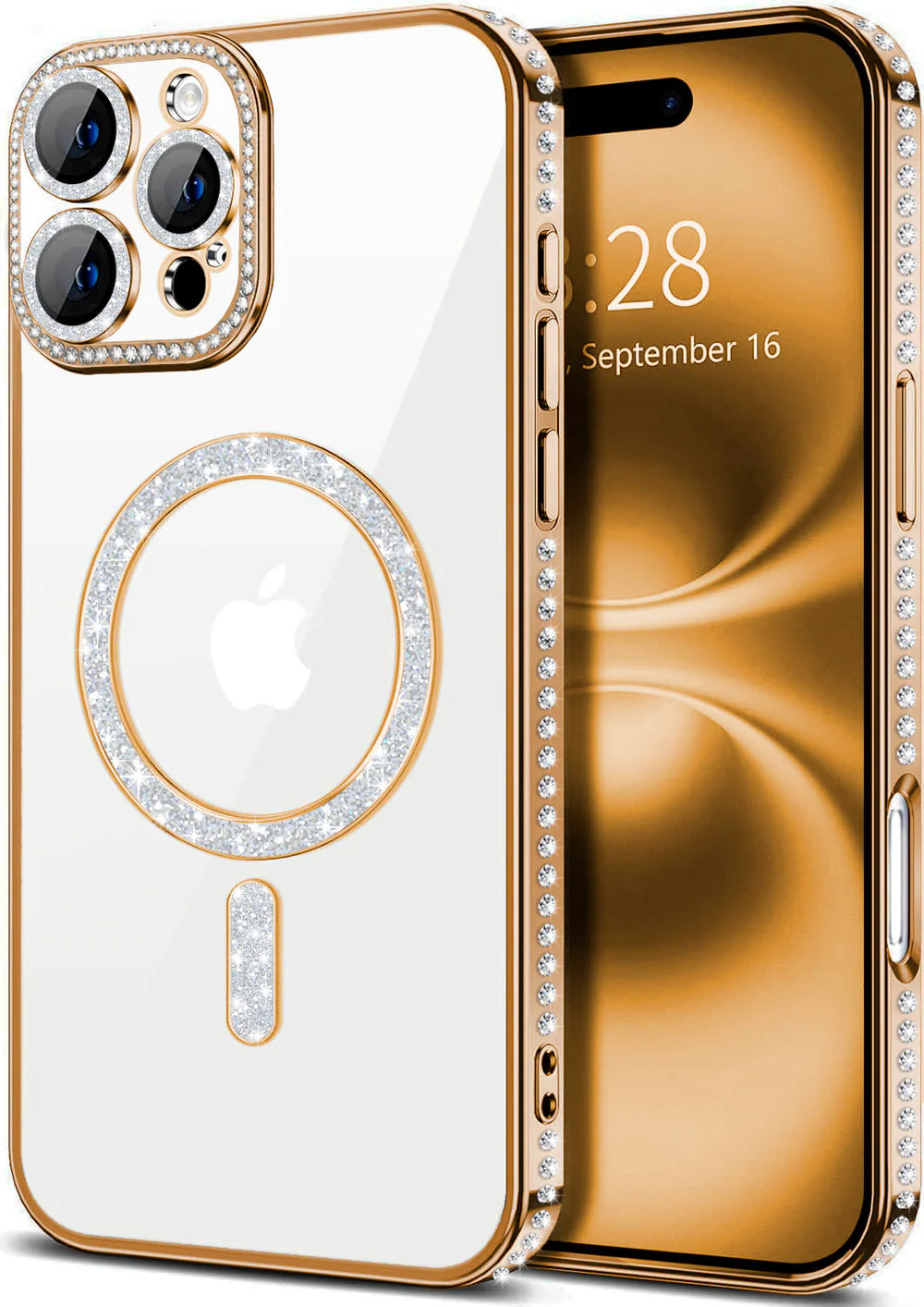 Entronix Apple iPhone 16 Pro Max [Magnetic-Compatible] Case - Rhinestone DIamonds, - Entro Retail