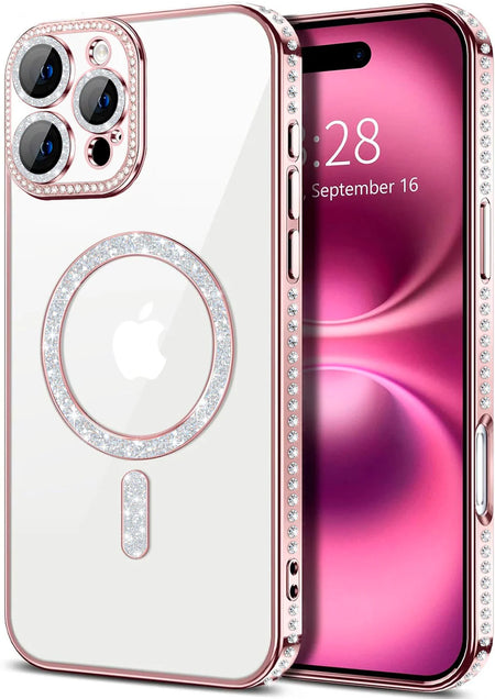 Entronix Apple iPhone 16 Pro Max [Magnetic-Compatible] Case - Rhinestone DIamonds, - Entro Retail