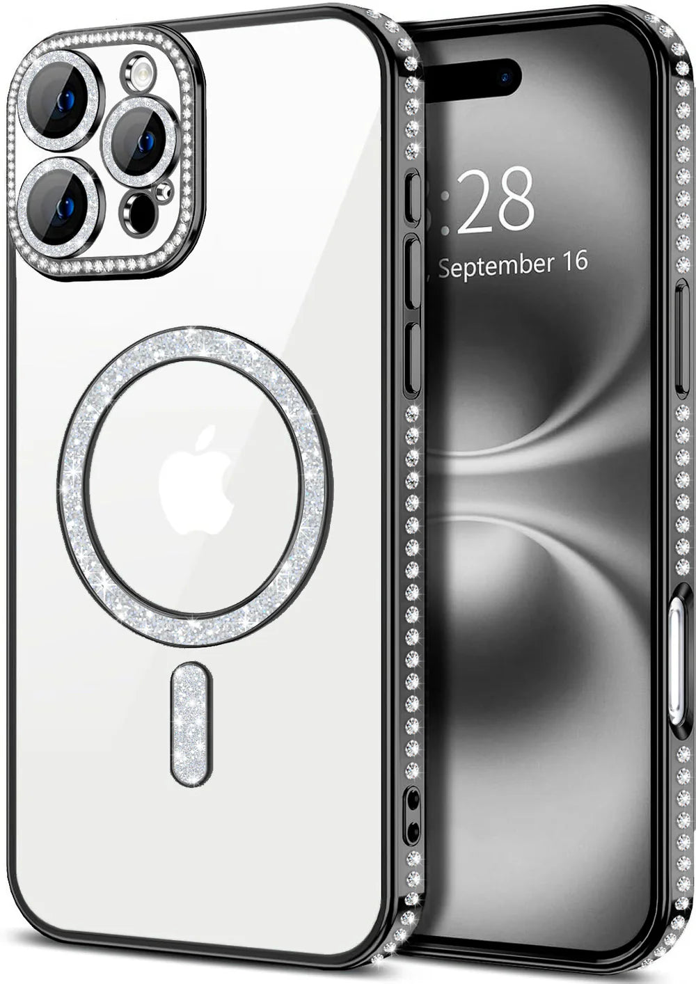 Entronix Apple iPhone 16 Pro Max [Magnetic-Compatible] Case - Rhinestone DIamonds, - Entro Retail