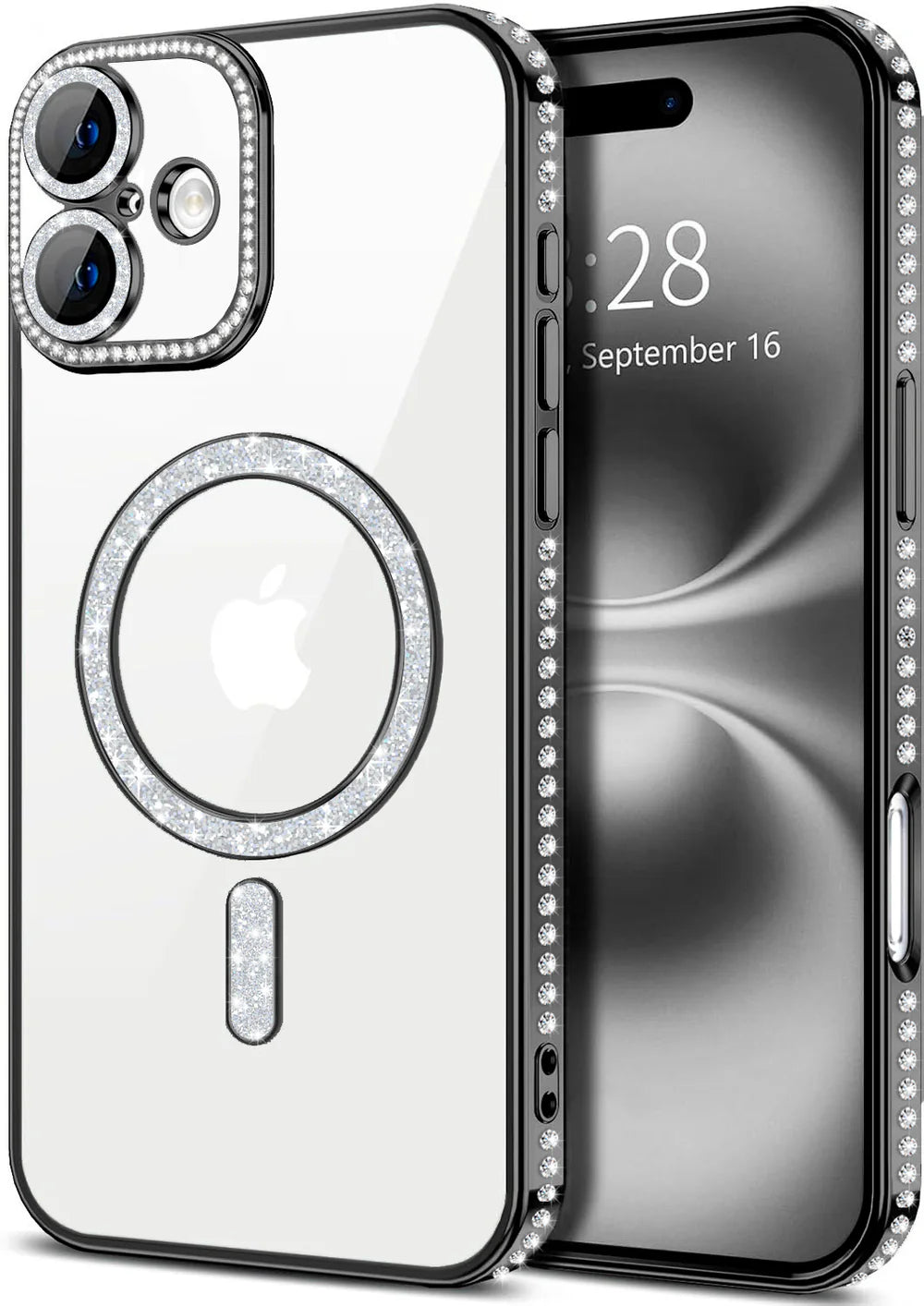 Entronix Apple iPhone 16 Plus [Magnetic-Compatible] Case - Rhinestone DIamonds, - Entro Retail