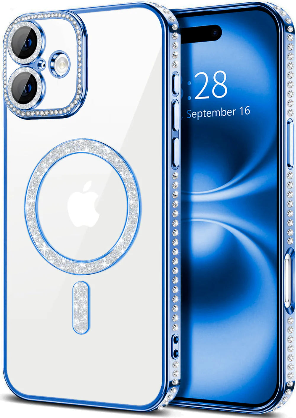 Entronix Apple iPhone 16 Plus [Magnetic-Compatible] Case - Rhinestone DIamonds, - Entro Retail