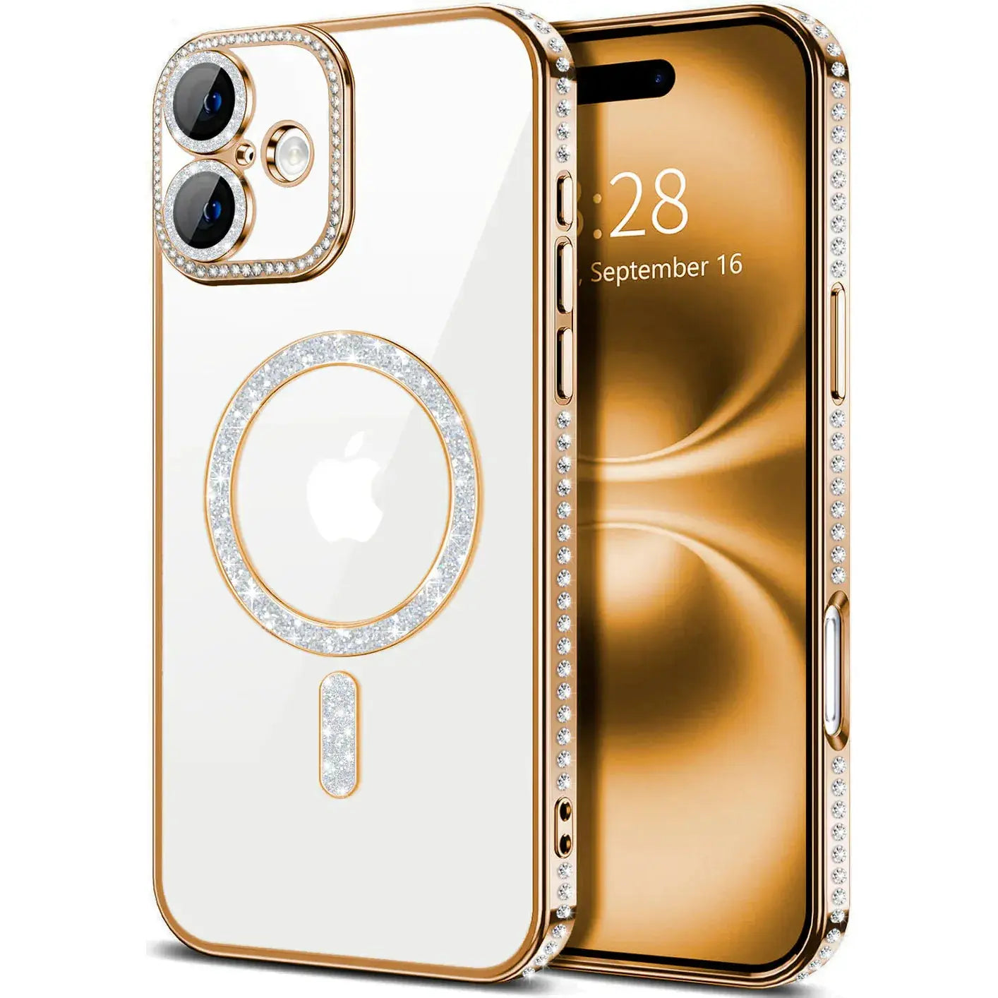 Entronix Apple iPhone 16 Plus [Magnetic-Compatible] Case - Rhinestone DIamonds, - Entro Retail
