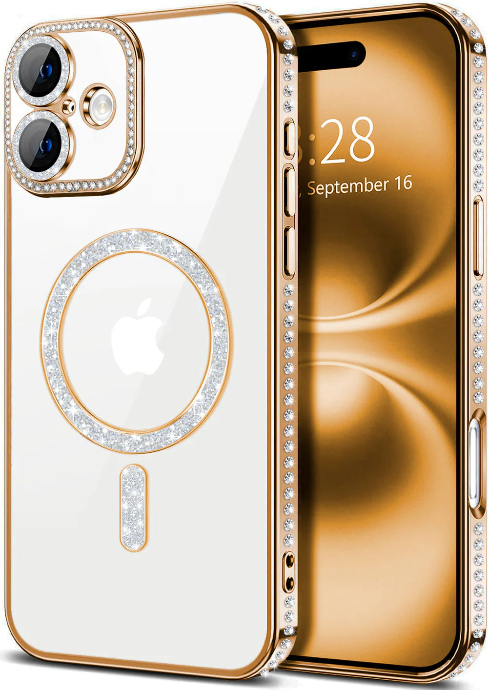 Entronix Apple iPhone 16 Plus [Magnetic-Compatible] Case - Rhinestone DIamonds, - Entro Retail