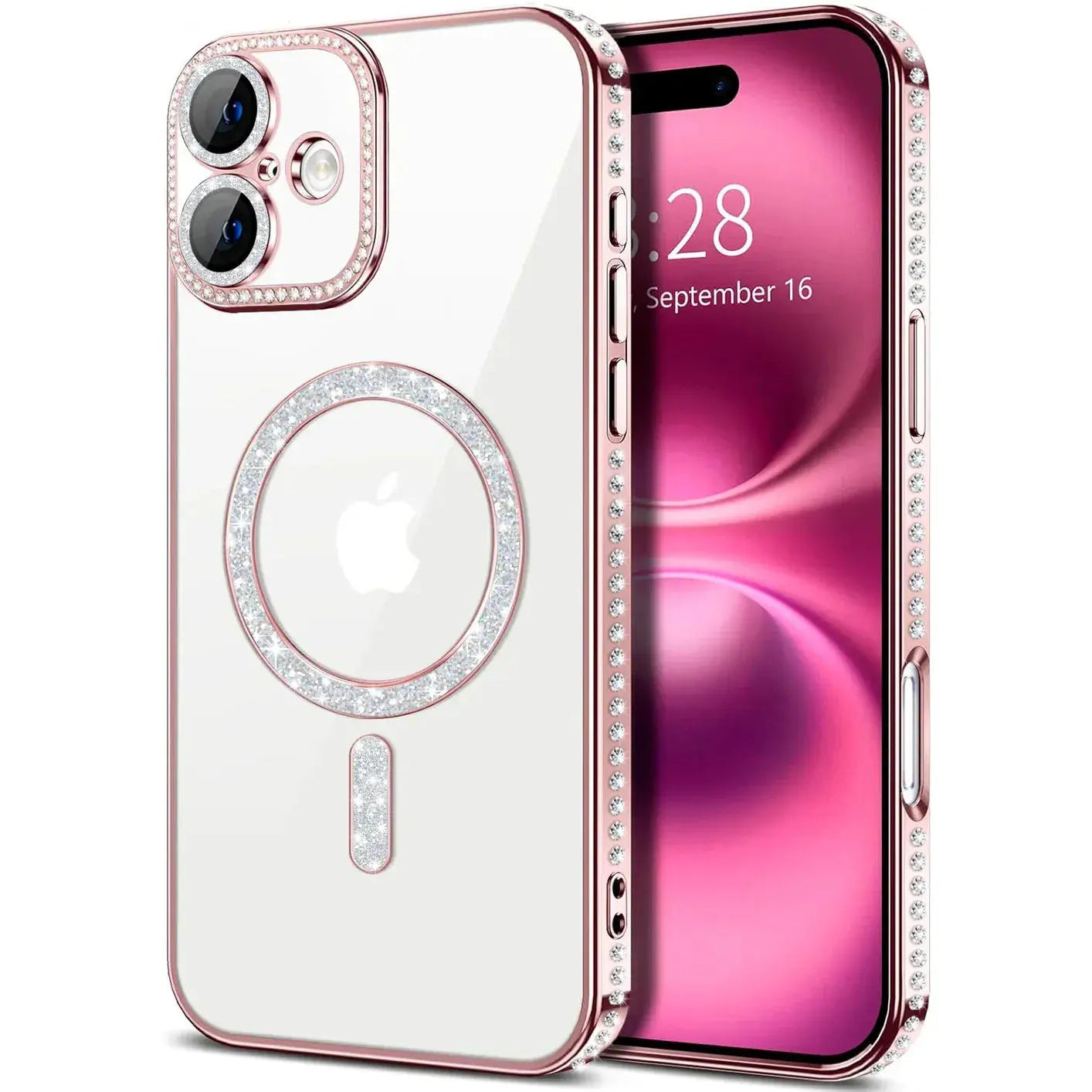 Entronix Apple iPhone 16 Plus [Magnetic-Compatible] Case - Rhinestone DIamonds, - Entro Retail