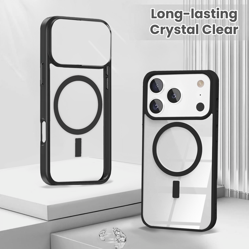 Entronix [Magnetic] Case Compatible with iPhone 17 Pro Max - [Clear Back] Soft Matte Frame