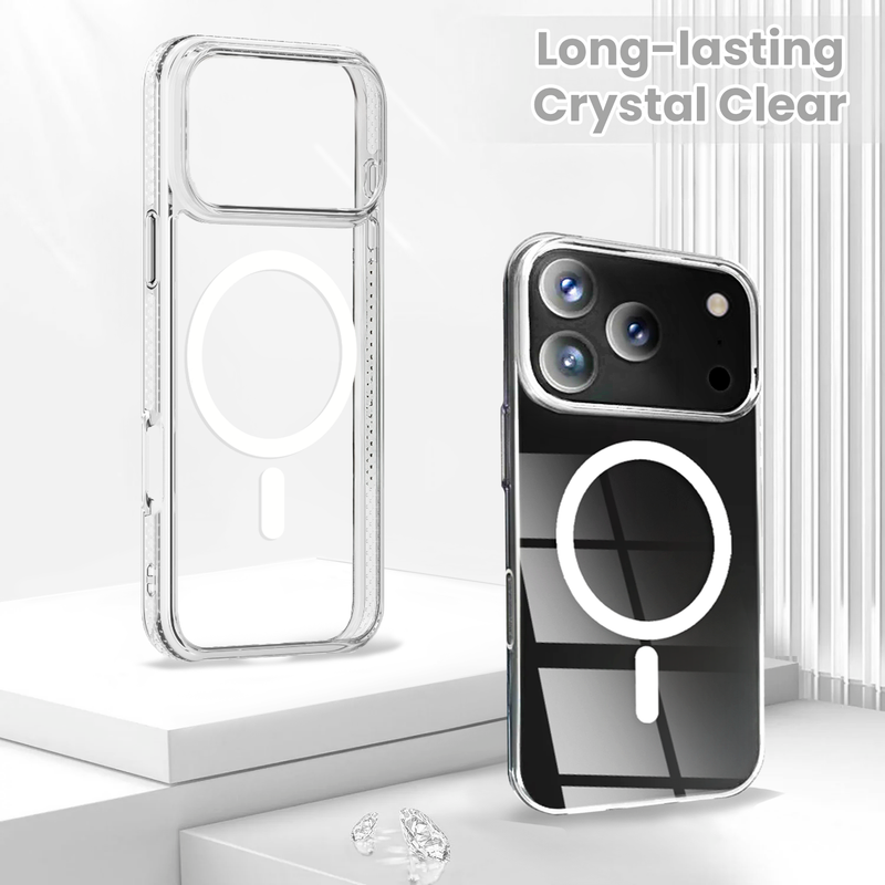 Entronix [Magnetic] Case Compatible with iPhone 17 Pro Max - [Hard Back] Slim Clear