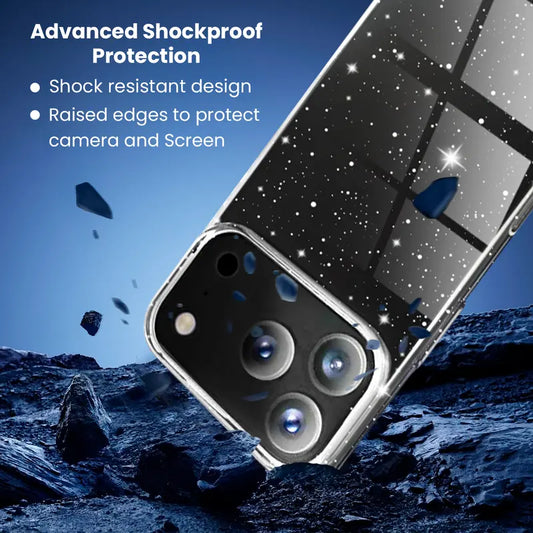 Entronix Case Compatible with iPhone 17 Pro - [Hard Back] Glitter Clear - Entronix
