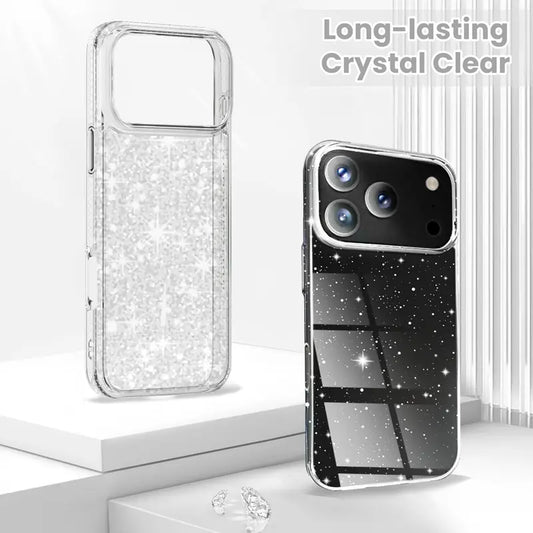 Entronix Case Compatible with iPhone 17 Pro - [Hard Back] Glitter Clear - Entronix