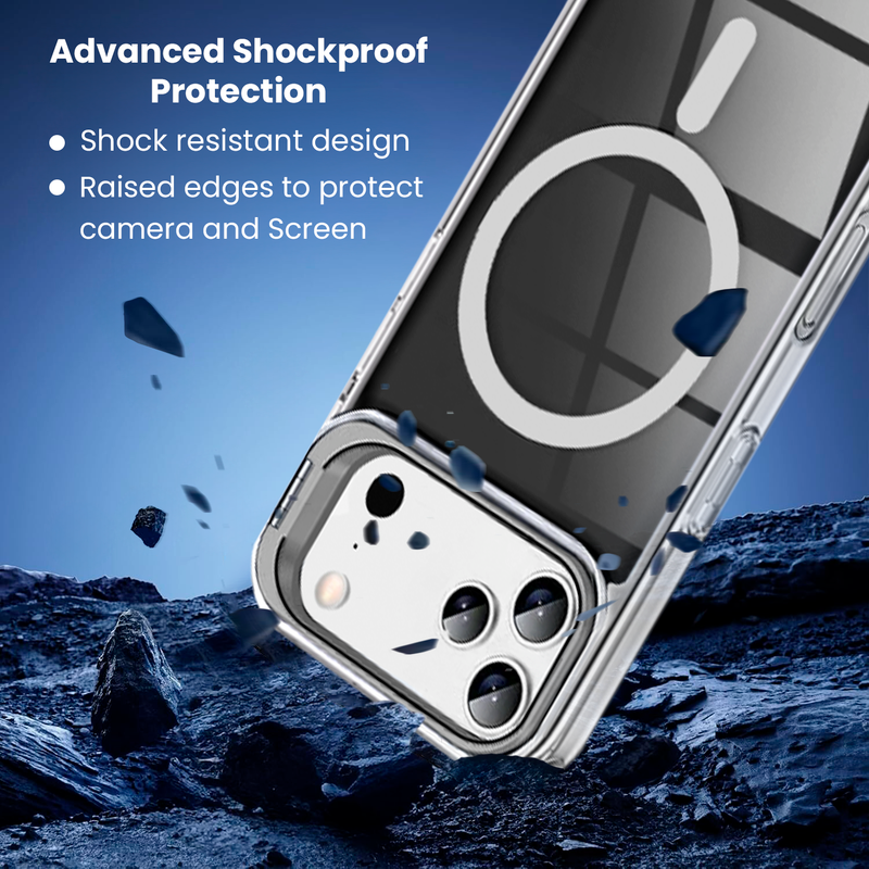 Entronix [Magnetic] Case Compatible with iPhone 17 Pro Max – [Glossy] Color Back with Camera Frame Stand