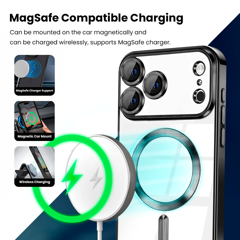 Entronix [Magnetic] Case Compatible with iPhone 17 Pro Max - [Clear Back] Luxury Glossy Cover