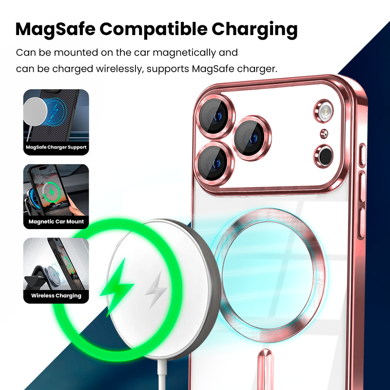 Entronix Bundle Compatible with iPhone 17 Pro Max - [Magnetic] Luxury Glossy Case & 2 Clear Screen Protectors