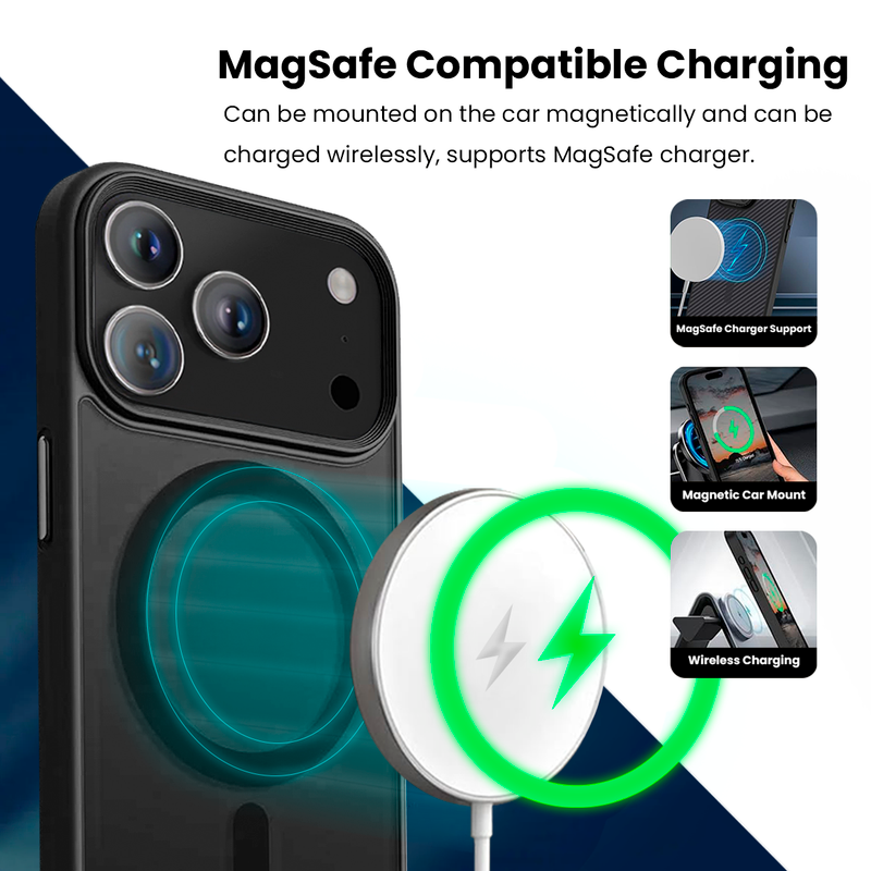 Entronix Bundle Compatible with iPhone 17 Pro Max - [Magnetic] Translucent Matte Case & 2 Clear Screen Protectors
