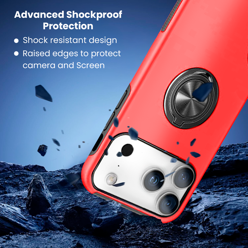 Entronix Case Compatible with iPhone 17 Pro Max - 360º Circular Ring Gripstand