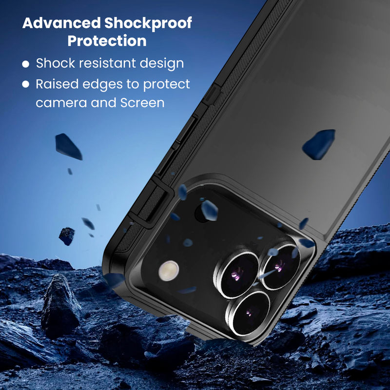 Entronix Bundle Compatible with iPhone 17 Pro Max - Heavy Duty Case & 1 Clear Screen Protector