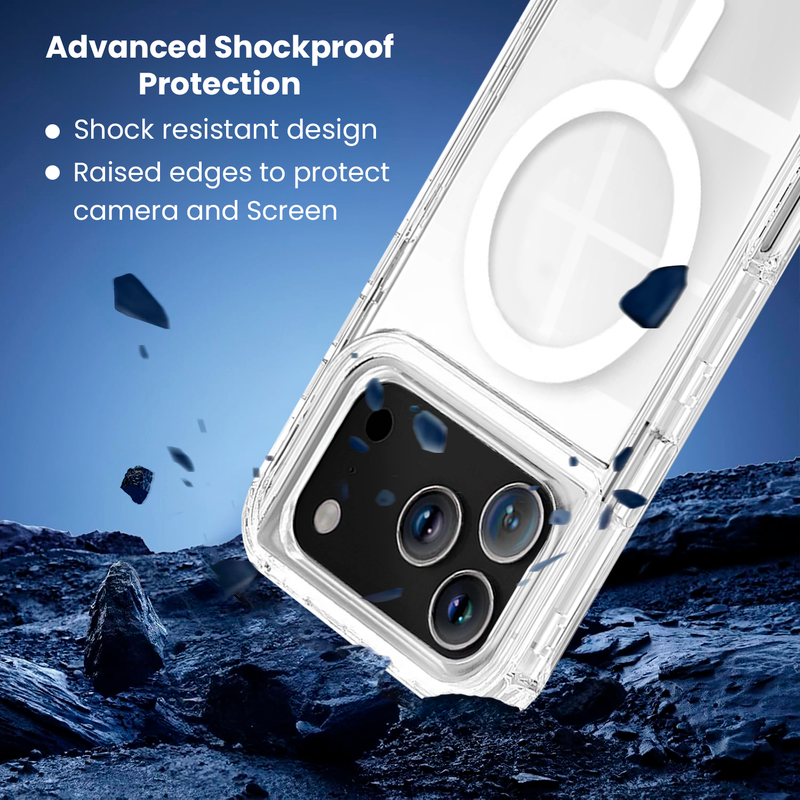 Entronix [Magnetic] Case Compatible with iPhone 17 Pro - [Clear] Triple-Layer Heavy Duty Protection