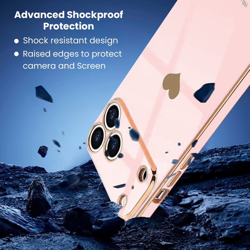Entronix Case Compatible with iPhone 17 Pro Max - [Flexible] Luxury Glossy Heart - Entronix