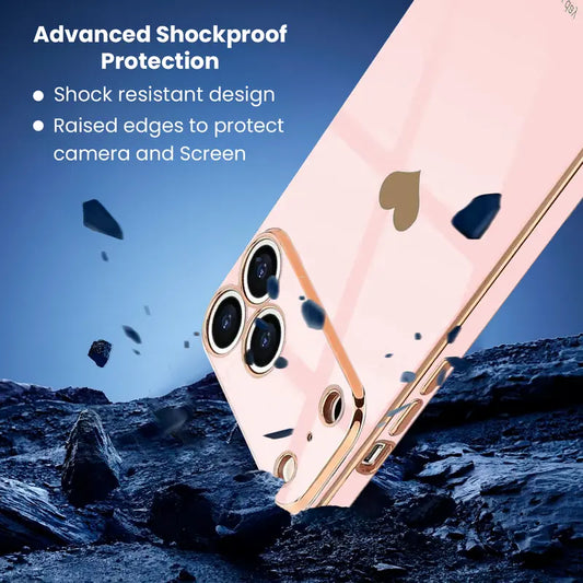 Entronix Case Compatible with iPhone 17 Pro Max - [Flexible] Luxury Glossy Heart - Entronix