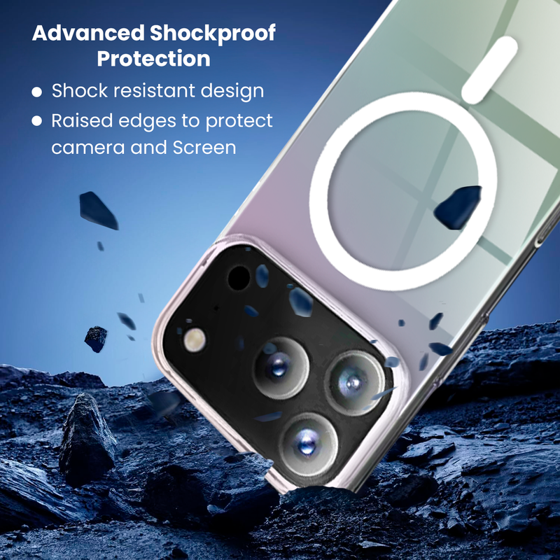 Entronix [Magnetic] Case Compatible with iPhone 17 Pro - Holo Rainbow Clear