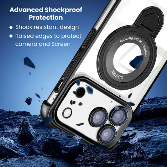 Entronix [Magnetic] Case Compatible with iPhone 17 Pro - [Clear Back] Luxury Glossy Gripstand - Entronix